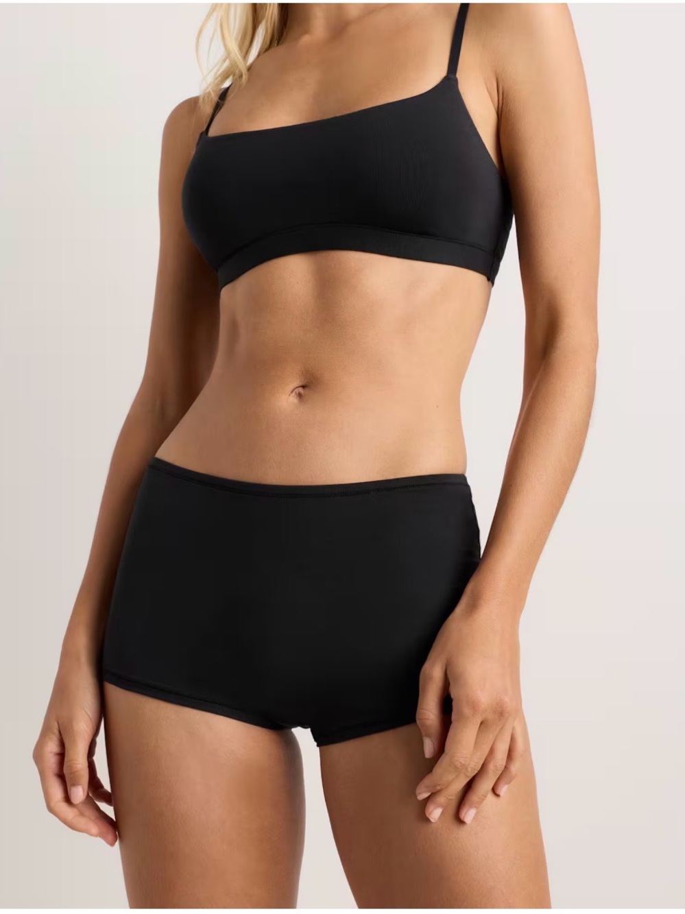 Quince Organic Cotton Boyshort Underwear 6-Pack Black Size L NIB